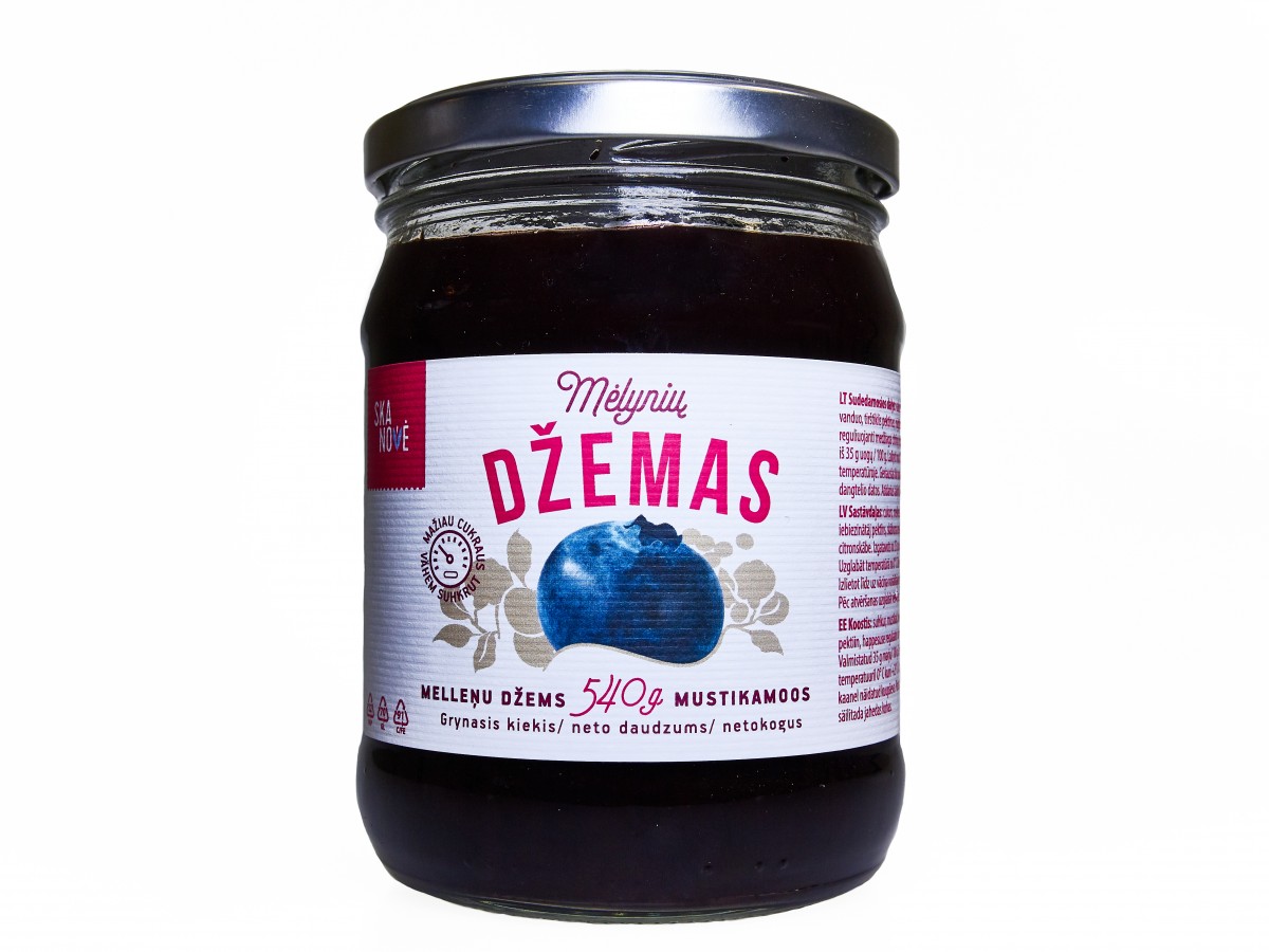 Mėlynių džemas, 540g